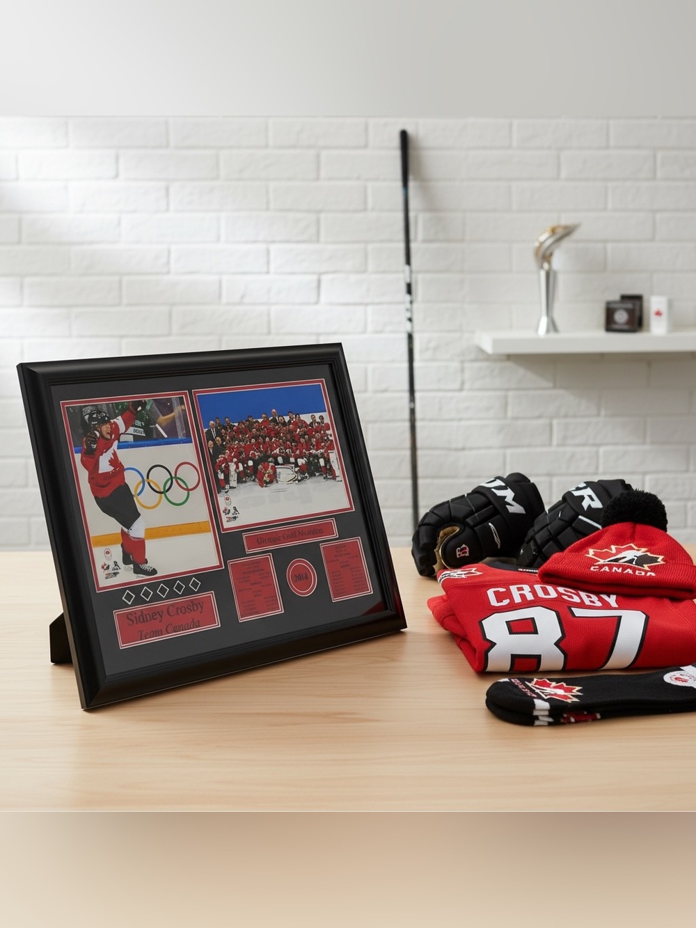 Sidney Crosby Team Canada 2014 Olympic Gold Framed Photo Collage